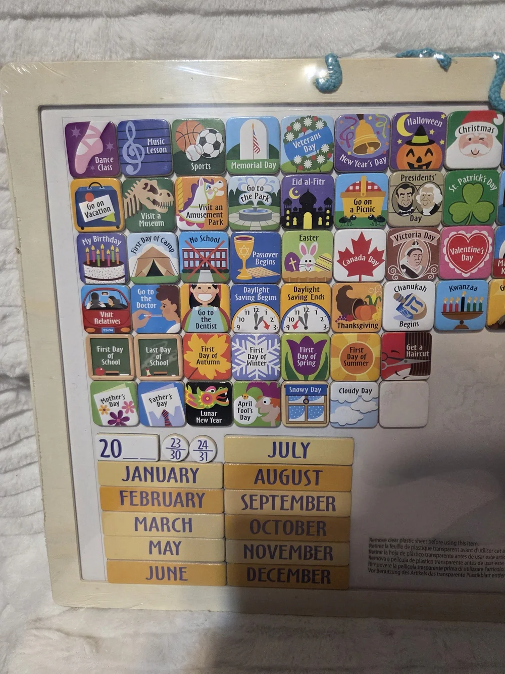 Nib Melissa & Doug Magnetic Monthly Calendar - Blue and Yellow